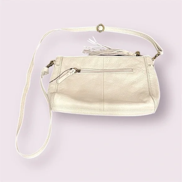 NEW The Sak Leather crossbody bag, cream pebbled leather, 7”x10” - Picture 2 of 14